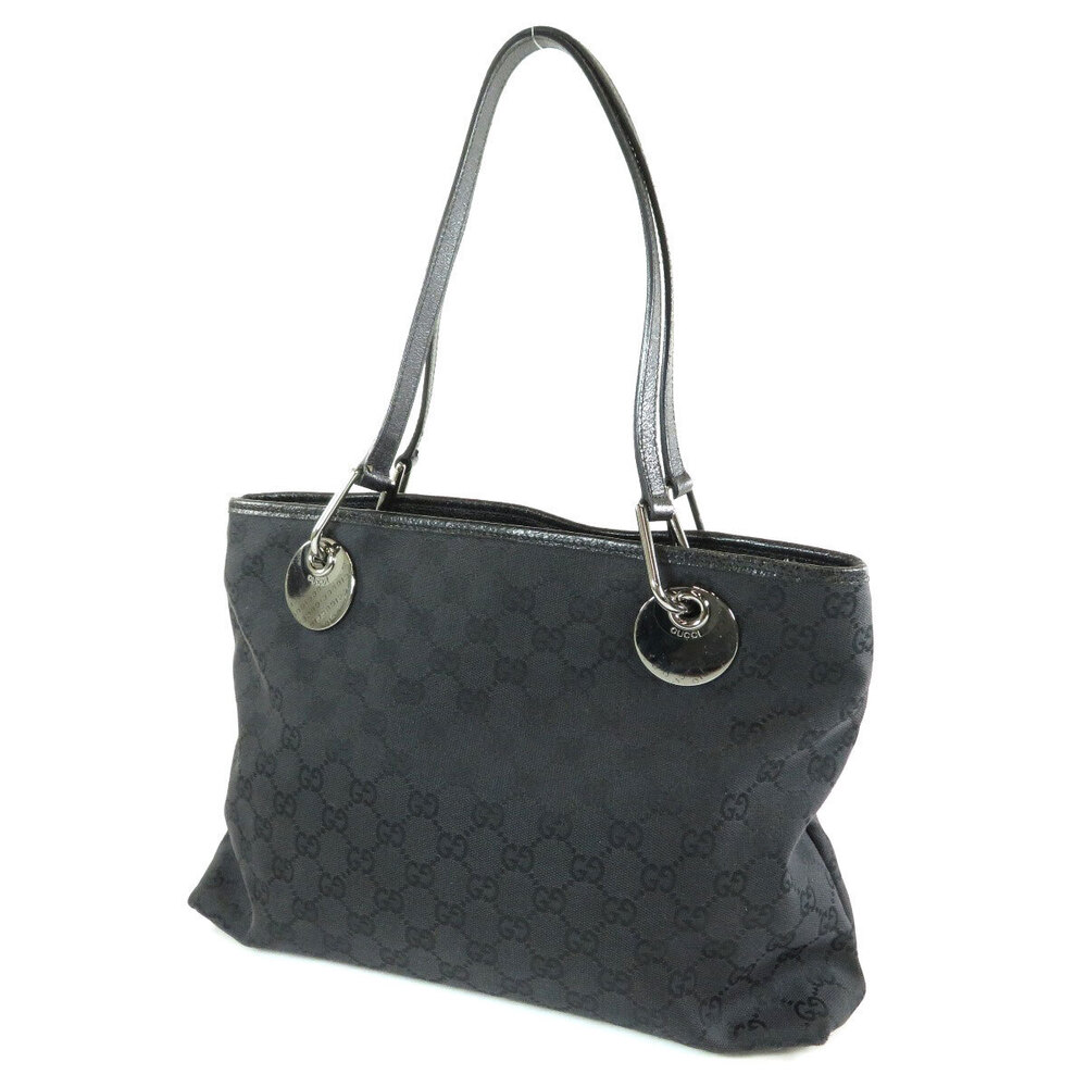 Gucci Eclipse Leather GG Bag Tote Canvas black